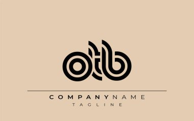 OTB Yaratıcı Eşsiz Modern Harf Logosu Tasarımı. Benzersiz bir harf dizaynına sahip stilize logo, soyut minimalist estetik ve modern cazibe sunar.
