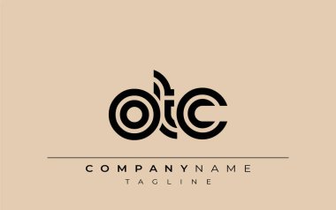 OTC Yaratıcı Eşsiz Modern Harf Logosu Tasarımı. Benzersiz bir harf dizaynına sahip stilize logo, soyut minimalist estetik ve modern cazibe sunar.