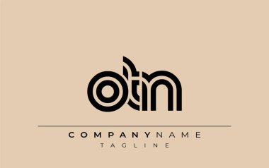 OTN Yaratıcı Eşsiz Modern Harf Logosu Tasarımı. Benzersiz bir harf dizaynına sahip stilize logo, soyut minimalist estetik ve modern cazibe sunar.