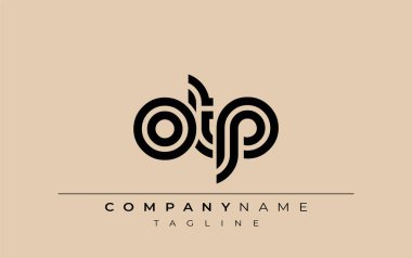 OTP Yaratıcı Eşsiz Modern Harf Logosu Tasarımı. Benzersiz bir harf dizaynına sahip stilize logo, soyut minimalist estetik ve modern cazibe sunar.
