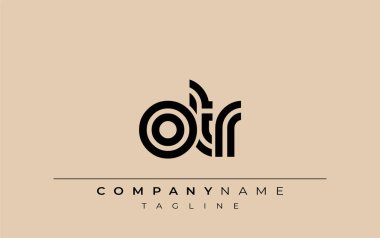 OTR Yaratıcı Eşsiz Modern Harf Logosu Tasarımı. Benzersiz bir harf dizaynına sahip stilize logo, soyut minimalist estetik ve modern cazibe sunar.