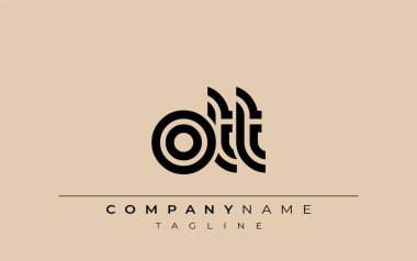 OTT Yaratıcı Eşsiz Modern Harf Logosu Tasarımı. Benzersiz bir harf dizaynına sahip stilize logo, soyut minimalist estetik ve modern cazibe sunar.