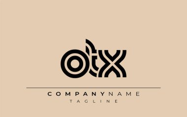 OTX Yaratıcı Eşsiz Modern Harf Logosu Tasarımı. Benzersiz bir harf dizaynına sahip stilize logo, soyut minimalist estetik ve modern cazibe sunar.