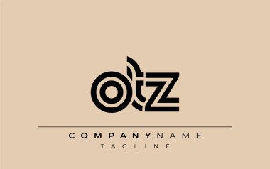 OTZ Yaratıcı Eşsiz Modern Harf Logosu Tasarımı. Benzersiz bir harf dizaynına sahip stilize logo, soyut minimalist estetik ve modern cazibe sunar.