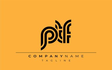 PTF Yaratıcı Eşsiz Modern Harf Logosu Tasarımı. Benzersiz bir harf dizaynına sahip stilize logo, soyut minimalist estetik ve modern cazibe sunar.