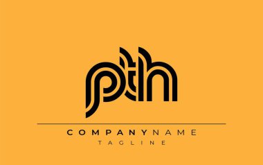 PTH Yaratıcı Eşsiz Modern Harf Logosu Tasarımı. Benzersiz bir harf dizaynına sahip stilize logo, soyut minimalist estetik ve modern cazibe sunar.
