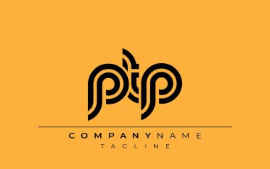 PTP Yaratıcı Eşsiz Modern Harf Logosu Tasarımı. Benzersiz bir harf dizaynına sahip stilize logo, soyut minimalist estetik ve modern cazibe sunar.