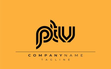 PTV Yaratıcı Eşsiz Modern Harf Logosu Tasarımı. Benzersiz bir harf dizaynına sahip stilize logo, soyut minimalist estetik ve modern cazibe sunar.
