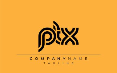 PTX Yaratıcı Eşsiz Modern Harf Logosu Tasarımı. Benzersiz bir harf dizaynına sahip stilize logo, soyut minimalist estetik ve modern cazibe sunar.