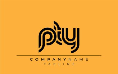 PTY Yaratıcı Eşsiz Modern Harf Logosu Tasarımı. Benzersiz bir harf dizaynına sahip stilize logo, soyut minimalist estetik ve modern cazibe sunar.