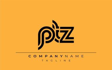 PTZ Yaratıcı Eşsiz Modern Harf Logosu Tasarımı. Benzersiz bir harf dizaynına sahip stilize logo, soyut minimalist estetik ve modern cazibe sunar.