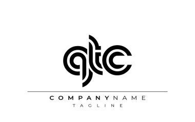 QTC Yaratıcı Eşsiz Modern Harf Logosu Tasarımı. Benzersiz bir harf dizaynına sahip stilize logo, soyut minimalist estetik ve modern cazibe sunar.