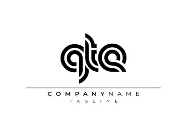 QTE Yaratıcı Eşsiz Modern Harf Logosu Tasarımı. Benzersiz bir harf dizaynına sahip stilize logo, soyut minimalist estetik ve modern cazibe sunar.