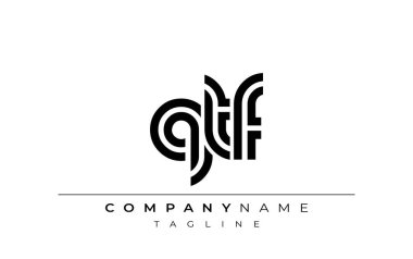 QTF Yaratıcı Eşsiz Modern Harf Logosu Tasarımı. Benzersiz bir harf dizaynına sahip stilize logo, soyut minimalist estetik ve modern cazibe sunar.