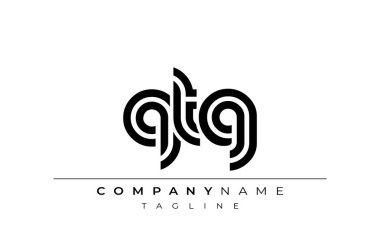 QTG Yaratıcı Eşsiz Modern Harf Logosu Tasarımı. Benzersiz bir harf dizaynına sahip stilize logo, soyut minimalist estetik ve modern cazibe sunar.