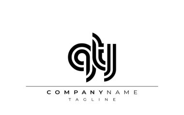 QTJ Yaratıcı Eşsiz Modern Harf Logosu Tasarımı. Benzersiz bir harf dizaynına sahip stilize logo, soyut minimalist estetik ve modern cazibe sunar.