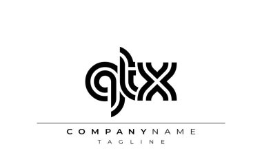 QTX Yaratıcı Eşsiz Modern Harf Logosu Tasarımı. Benzersiz bir harf dizaynına sahip stilize logo, soyut minimalist estetik ve modern cazibe sunar.