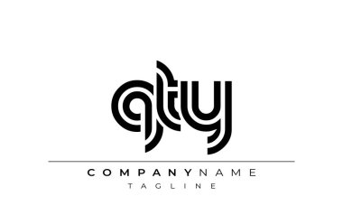 QTY Yaratıcı Eşsiz Modern Harf Logosu Tasarımı. Benzersiz bir harf dizaynına sahip stilize logo, soyut minimalist estetik ve modern cazibe sunar.
