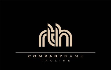 RTH Yaratıcı Eşsiz Modern Harf Logosu Tasarımı. Benzersiz bir harf dizaynına sahip stilize logo, soyut minimalist estetik ve modern cazibe sunar.