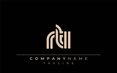 RTI Yaratıcı Eşsiz Modern Harf Logosu Tasarımı. Benzersiz bir harf dizaynına sahip stilize logo, soyut minimalist estetik ve modern cazibe sunar.