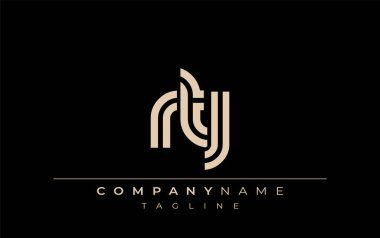 RTJ Yaratıcı Eşsiz Modern Harf Logosu Tasarımı. Benzersiz bir harf dizaynına sahip stilize logo, soyut minimalist estetik ve modern cazibe sunar.