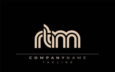 RTM Yaratıcı Eşsiz Modern Harf Logosu Tasarımı. Benzersiz bir harf dizaynına sahip stilize logo, soyut minimalist estetik ve modern cazibe sunar.
