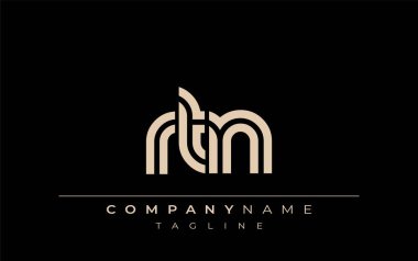 RTN Yaratıcı Eşsiz Modern Harf Logosu Tasarımı. Benzersiz bir harf dizaynına sahip stilize logo, soyut minimalist estetik ve modern cazibe sunar.