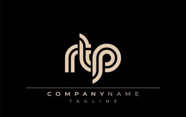 RTP Yaratıcı Eşsiz Modern Harf Logosu Tasarımı. Benzersiz bir harf dizaynına sahip stilize logo, soyut minimalist estetik ve modern cazibe sunar.