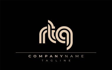 RTQ Yaratıcı Eşsiz Modern Harf Logosu Tasarımı. Benzersiz bir harf dizaynına sahip stilize logo, soyut minimalist estetik ve modern cazibe sunar.