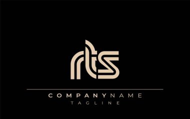 RTS Yaratıcı Eşsiz Modern Harf Logosu Tasarımı. Benzersiz bir harf dizaynına sahip stilize logo, soyut minimalist estetik ve modern cazibe sunar.