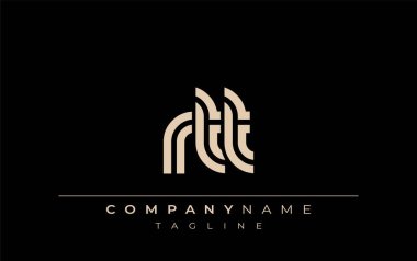 RTT Yaratıcı Eşsiz Modern Harf Logosu Tasarımı. Benzersiz bir harf dizaynına sahip stilize logo, soyut minimalist estetik ve modern cazibe sunar.