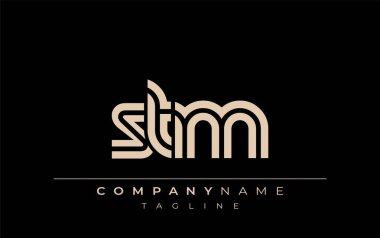 STM Yaratıcı Eşsiz Modern Harf Logosu Tasarımı. Benzersiz bir harf dizaynına sahip stilize logo, soyut minimalist estetik ve modern cazibe sunar.