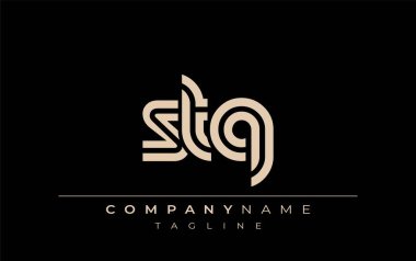 STQ Yaratıcı Eşsiz Modern Harf Logosu Tasarımı. Benzersiz bir harf dizaynına sahip stilize logo, soyut minimalist estetik ve modern cazibe sunar.