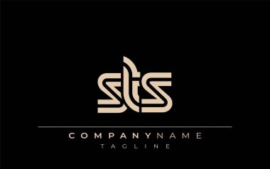STS Yaratıcı Eşsiz Modern Harf Logosu Tasarımı. Benzersiz bir harf dizaynına sahip stilize logo, soyut minimalist estetik ve modern cazibe sunar.