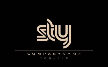 STY Yaratıcı Eşsiz Modern Harf Logosu Tasarımı. Benzersiz bir harf dizaynına sahip stilize logo, soyut minimalist estetik ve modern cazibe sunar.