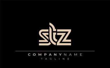 STZ Yaratıcı Eşsiz Modern Harf Logosu Tasarımı. Benzersiz bir harf dizaynına sahip stilize logo, soyut minimalist estetik ve modern cazibe sunar.
