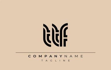 TTF Yaratıcı Eşsiz Modern Harf Logosu Tasarımı. Benzersiz bir harf dizaynına sahip stilize logo, soyut minimalist estetik ve modern cazibe sunar.