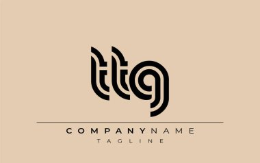 TTG Yaratıcı Eşsiz Modern Harf Logosu Tasarımı. Benzersiz bir harf dizaynına sahip stilize logo, soyut minimalist estetik ve modern cazibe sunar.