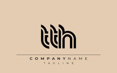 TTH Yaratıcı Eşsiz Modern Harf Logosu Tasarımı. Benzersiz bir harf dizaynına sahip stilize logo, soyut minimalist estetik ve modern cazibe sunar.