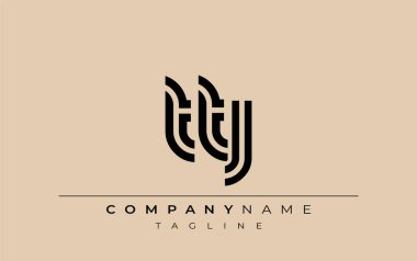 TTJ Yaratıcı Eşsiz Modern Harf Logosu Tasarımı. Benzersiz bir harf dizaynına sahip stilize logo, soyut minimalist estetik ve modern cazibe sunar.