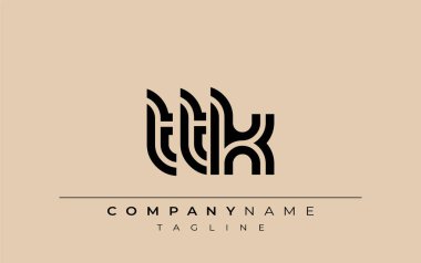 TTK Yaratıcı Eşsiz Modern Harf Logosu Tasarımı. Benzersiz bir harf dizaynına sahip stilize logo, soyut minimalist estetik ve modern cazibe sunar.