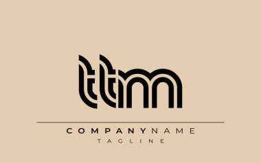 TTM Yaratıcı Eşsiz Modern Harf Logosu Tasarımı. Benzersiz bir harf dizaynına sahip stilize logo, soyut minimalist estetik ve modern cazibe sunar.