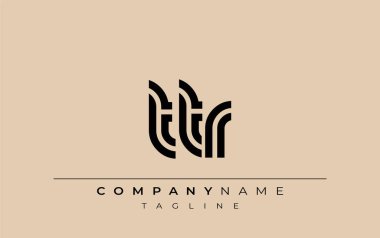 TTR Yaratıcı Eşsiz Modern Harf Logosu Tasarımı. Benzersiz bir harf dizaynına sahip stilize logo, soyut minimalist estetik ve modern cazibe sunar.
