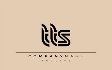 TTS Yaratıcı Eşsiz Modern Harf Logosu Tasarımı. Benzersiz bir harf dizaynına sahip stilize logo, soyut minimalist estetik ve modern cazibe sunar.
