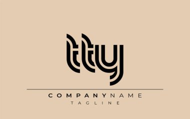 TTY Yaratıcı Eşsiz Modern Harf Logosu Tasarımı. Benzersiz bir harf dizaynına sahip stilize logo, soyut minimalist estetik ve modern cazibe sunar.