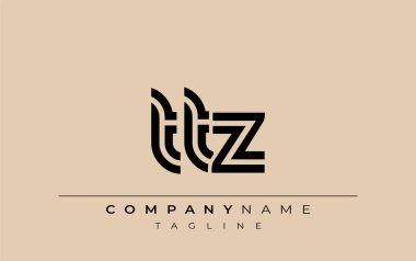 TTZ Yaratıcı Eşsiz Modern Harf Logosu Tasarımı. Benzersiz bir harf dizaynına sahip stilize logo, soyut minimalist estetik ve modern cazibe sunar.