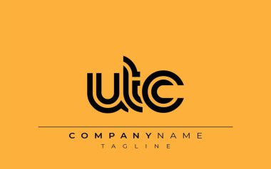 UTC Yaratıcı Eşsiz Modern Harf Logosu Tasarımı. Benzersiz bir harf dizaynına sahip stilize logo, soyut minimalist estetik ve modern cazibe sunar.