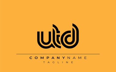 UTD Yaratıcı Eşsiz Modern Harf Logosu Tasarımı. Benzersiz bir harf dizaynına sahip stilize logo, soyut minimalist estetik ve modern cazibe sunar.