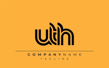 UTH Yaratıcı Eşsiz Modern Harf Logosu Tasarımı. Benzersiz bir harf dizaynına sahip stilize logo, soyut minimalist estetik ve modern cazibe sunar.