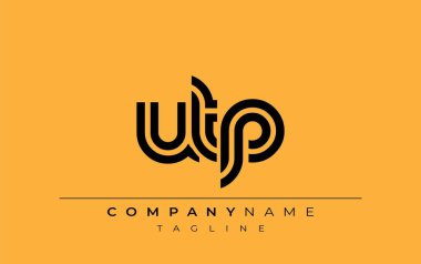 UTP Yaratıcı Eşsiz Modern Harf Logosu Tasarımı. Benzersiz bir harf dizaynına sahip stilize logo, soyut minimalist estetik ve modern cazibe sunar.